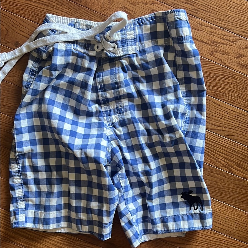 Abercrombie Kids Blue and White Checkered Shorts